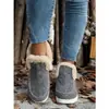 Nuevos zapatos de algodón de invierno para mujer transfronterizos, talla grande, forrados de felpa, engrosados, con ribete de piel, zapatos de algodón cálidos de suela plana