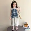Conjunto de Verano para Niñas 2026 Nuevo Elegante y a la Moda Estilo Coreano Sin Mangas Delgado de Verano Conjunto de Dos Piezas para Bebés Niñas
