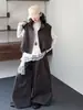 Nuevo conjunto informal de tres piezas suelto para niñas de otoño: Camisa base, chaleco y pantalones de pierna ancha, adecuados para niños mayores, con un look retro en capas moderno