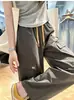Pantalones de trabajo estilo montaña para exteriores, ligeros, resistentes a las arrugas, cintura elástica, pantalones casuales de pierna ancha holgados, pantalones largos de pierna recta para mujer, nuevos para verano