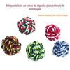 Brinquedos para cães Bola de corda de algodão trançada à mão Limpeza dos dentes de cães e gatos Maçaneta de corda resistente a mordidas de molares Produtos para animais de estimação em estoque Atacado
