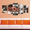 Moderno Minimalista Cinco Juntas Mosaico Marrom Flor Pintura Spray Criativo Sofá Fundo Parede Pintura Decorativa Pintura Pendurada Pintura a Óleo