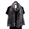 Bufanda chal fino de cachemira sintética con estampado paisley y flecos, apto para la piel, para mujer, superventas popular transfronterizo en tonos oscuros para un look sofisticado de otoño e invierno