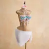 AYJ Cadena de Pecho Mariposa con Cuentas Degradadas Chica Caliente Cadena Corporal de Cuello con Borlas Multicapa Accesorio de Playa RhinestoneV