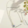 Joyería Transfronteriza Europea y Americana Colgante Ojo Turco Azul Collar Simple con Bordes Ojo del Diablo Joyería para Mujer Venta al por Mayor