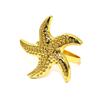 Argolas de Guardanapo Populares com Tema de Verão em Design de Estrela-do-Mar Dourada e Prateada para Decoração de Mesa de Festa de Casamento
