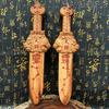 Espada Taoísta de Madeira de Pessegueiro Natural, Espada das Sete Estrelas, Arma Taoísta, Espada de Madeira de Pessegueiro, Dragão e Tigre Taoístas Cinco Elementos, Espada das Sete Estrelas Estrela Roxa