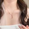 Colar Borboleta Vazada Cristal Rosa Pingente Cristal Rosa Corrente Nicho Luxo Leve Personalizado Colar Elegante