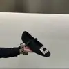 Tacones Mary Jane de estilo francés, elegantes y lujosos, con una hebilla de pedrería y un diseño de una sola tira, con forro de felpa.