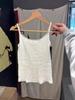 Camisola pequeña con cuello de encaje blanco y rosca, estilo americano, nueva llegada, para mujer, estilo BM, top sin mangas de verano para chica atractiva.