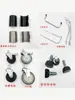 Accesorios para estanterías de malla de alambre cromada, clips de metal y plástico, sujetadores, ruedas universales, cadena antiestática, asa, pasamanos, reposapiés