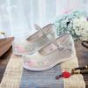 7cm Altura Interna Linghan 7cm Sapatos Antigos Sapatos Hanfu Sapatos de Arco Sapatos Bordados Sapatos de Tecido