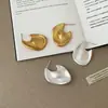 Brincos de Metal Geométricos Foscos Onda Gota d'Água para Mulheres, Design de Nicho, Estilosos, Modernos, Versáteis