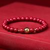 Pulsera de Pulsera de Transferencia del Año Nuevo Zodiacal de la Serpiente Arena Dorada Púrpura Cinabrio Doce Animales Zodiacales para Mujer