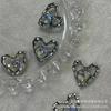 Pendientes de aleación de lujo de alta calidad con forma de corazón de diamantes blancos de 18 mm, para hacer tú mismo, collares, pulseras y nichos. Lujo ligero de alta calidad.