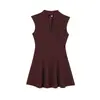 Vestido mini sin mangas de crepé, superventas europeo y americano de moda femenina en AliExpress