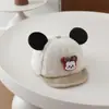 Sombrero infantil de ala suave para exteriores, sombrero de felpa cálido para bebé de otoño e invierno transfronterizo, gorra de pico de gatito dulce coreana