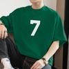 Camiseta de manga corta de algodón pesado de 260 g para hombre, marca de moda estadounidense de verano, camiseta holgada de algodón con cuello redondo y media manga.