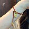 Jin Yan Long No Caigas Shin Oro Pulsera del Dios de la Riqueza Amarillo Estilo Xizang Cuerda de Mano Ligera de Lujo Exquisita Tejida a Mano para Mujeres