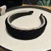 Diadema de malla de perlas elegante y sofisticada con un toque de alta gama, diadema de ala ancha exquisita y elegante, accesorio de moda para el cabello