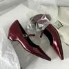 Primeiro Encontro com a Elegância Estilo Francês de Sapatos Mary Jane com Tira Única de Fivela, Salto Grosso, Bico Fino, Design Fechado e Cano Baixo para o Dia a Dia