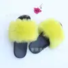 Pantuflas de Piel de Zorro Conjunto de Mujer Verano Popular en Internet Sandalias Planas de Piel Ins Pantuflas de Suela Suave Moda Europea y Americana