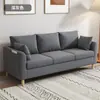 Sofá de tela estilo nórdico, adecuado para apartamentos pequeños, diseño moderno y minimalista, ideal para propiedades de alquiler, de tres plazas, para usar en apartamentos, tiendas de ropa o salas de estar, sofá pequeño, estructura de madera