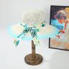 Chapéu de sol moda coreana protetor solar para o mar chapéu de sol chapéu de palha de abas largas feminino barraca de ponto turístico chapéu de praia para o mar atacado