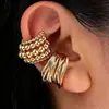 Comercio transfronterizo de Europa y Estados Unidos clip simple para la oreja Ins viento frío bolsa de cuerno C- pendientes en forma de C clip para el hueso de la oreja de amor envuelto al por mayor