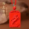 Colgante de Cinabrio Crudo para el Año del Caballo, Arena Dorada Púrpura de Alto Contenido, Collar Unisex Regalo al por Mayor