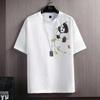 Camiseta de manga corta de seda de hielo para hombre, novedad de verano 2024, fina, de secado rápido, blanca, de media manga, de marca moderna, holgada, de alta calidad.