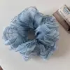 Goma para el pelo de malla a cuadros esponjosa y fresca estilo coreano para mujer, accesorio para el cabello versátil y suave, adorno para moño dulce