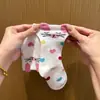 Calcetines Grues para Niños para Otoño e Invierno, Calcetines Nuevos Lindos de Medio Terciopelo con Rayas para Niñas, Calcetines Cálidos de Dibujos Animados de Media Pantorrilla