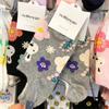 Nuevos calcetines cortos de estilo coreano para primavera y verano, con diseño de conejo lindo y dulce de Dongdaemun para mujer, calcetines finos casuales versátiles de corte bajo