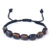 1685-pulsera de piedra de cristal natural tejida multimaterial ojo de tigre amatista cristal rosa joyería charla yoga