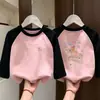 Camada Base Térmica Feminina Outono/Inverno Nova Gola Redonda Roupa Íntima De Rong Blusa de Manga Longa Costurada para Crianças de Meia-Idade e Mais Velhas Top Quente Escovado
