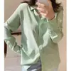 Camisa Ligera de Color Verde Claro con Cuello y Mangas Largas, Estilo Nuevo para Principios de Primavera 2026 para Mujer, Elegante y Retro, Versátil y a la Moda, Camisa de Seda