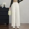Pantalones de Pierna Ancha Adelgazantes Personalizados Otoño/Invierno de Cintura Alta Pierna Recta Pantalones Largos Sueltos Casuales Viaje Diario Petite