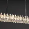 Lámpara de araña de cristal galvanizado con arte de hierro de lujo ligero, lámpara de sala de estar, vestíbulo, comedor de gama alta, lámpara de dormitorio principal simple y elegante moderna