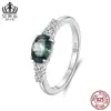 Anillo Aifulu Retro de Ágata Acuática Piedra Principal Plata de Ley S925 Anillo de Lujo Ligero Anillo de Moda y Elegante Venta al por Mayor