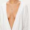 Colar de franja longa com diamantes completos transfronteiriço corrente de suéter corrente de peito exagerada sexy com strass europeu e americano colar feminino