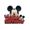 Decoraciones para pastel de cumpleaños temáticas de Mickey Mouse, Topper y juego de banderines para pastel de cumpleaños de Mickey para niños y niñas
