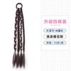 Peluca Para Mujer Spice Girls Trenzas Boxeadoras Pieza de Peluca Trenzas Dobles de Cola de Caballo Dulce Fresca Imitación Cabello Real Completo Tinte Destacado Trenza Esponjosa
