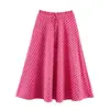 Atacado Fábrica de Roupas Femininas Transfronteiriça 2026 AliExpress INS Estilo Quente Moda Saia Midi Xadrez