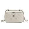 Bolso bordado acolchado estilo occidental para mujer 2025 Primavera y Verano Nuevo estilo Personalizado Moda Cadena Cruzado Sátchel Color Puro Bolso Cuadrado Pequeño