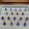 Pequeñas explosiones de camote piedra de energía calabaza de amatista natural agujero pasante pequeños accesorios de gota joyería de plata S925 diamante DI