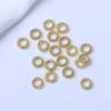 Anel fechado banhado a ouro 14K com preservação de cor anel de fio aberto guirlanda de cânhamo anel de conexão de contas para pulseira DIY material de joalheria