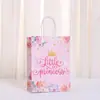 Série Castelo Rosa dos Sonhos Transfronteiriço Sacola de Papel Kraft Sacola de Compras de Shopping Sacola para Embalagem de Presente Sacola de Papel para Lanches Doces
