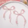 Estilo fada simples cristal transparente laço diy feito à mão trançado com contas presilha de cabelo acessórios de cabelo brincos material atacado