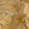 Pendientes y Aretes Fan Zhiqiao Estilo K Coreano Plata de Ley 925 Lazo Xiaohongshu Sencillo Moda Estilo Ins